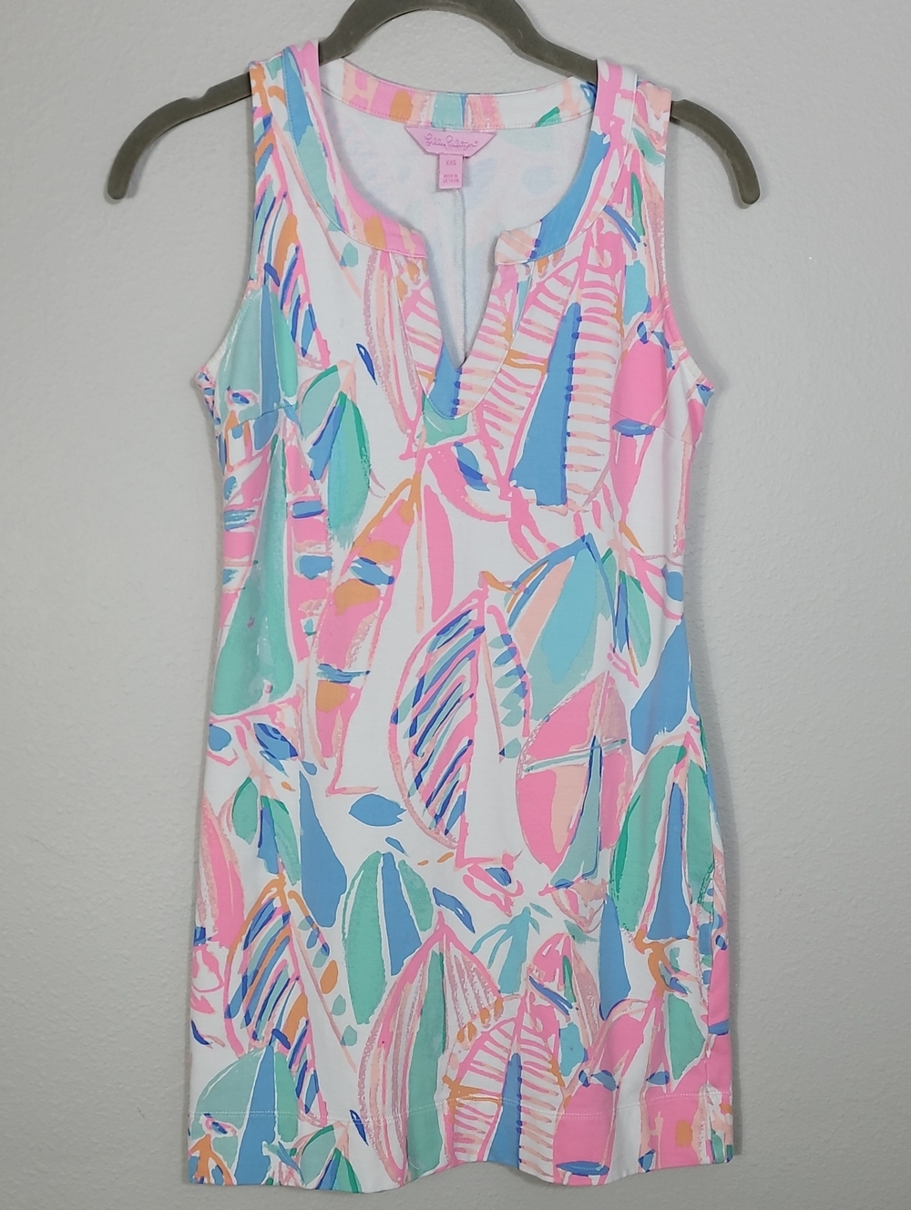 Lilly Pulitzer Estrada Flat French Terry Shift Dress XXS Out to Sea Print